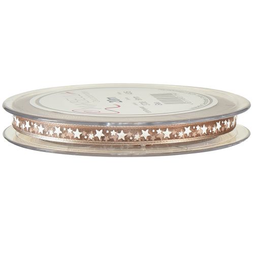 Article Ruban organza beige avec étoiles blanches Ruban de Noël 6mm 20m