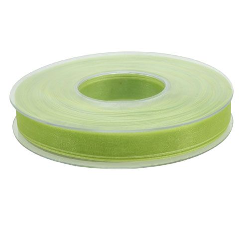 Floristik24 Ruban organza vert clair 15mm 50m