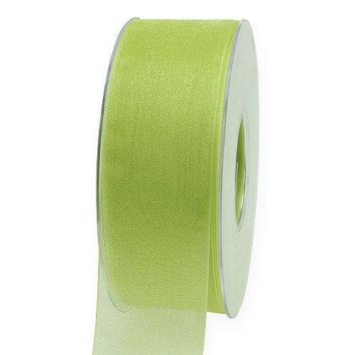Floristik24 Ruban organza avec lisière 4cm 50m vert clair
