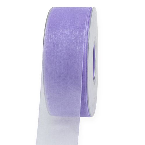 Article Ruban organza avec lisière 40mm 50m violet clair