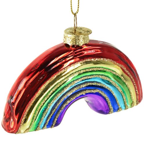 Floristik24 Ornement arc-en-ciel en verre - Décoration de sapin de Noël festive aux couleurs brillantes
