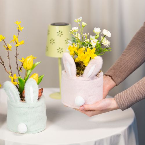 Article Panier de rangement décoratif lapin de Pâques pour cadeaux et salon, 18 cm, lot de 2