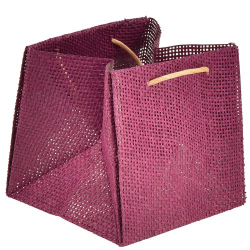 Article Sacs cadeaux en papier avec poignées rose bordeaux 12x12cm 8 pcs