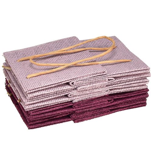 Article Sacs cadeaux en papier avec poignées rose bordeaux 12x12cm 8 pcs