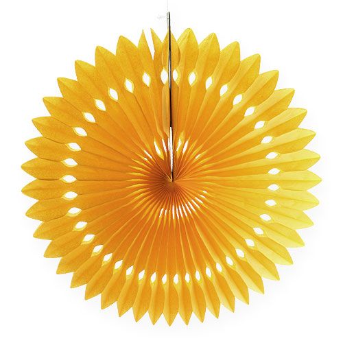 Floristik24 Suspension fleur décorative, papier alvéolé, jaune,  Ø 40 cm, 4 p.