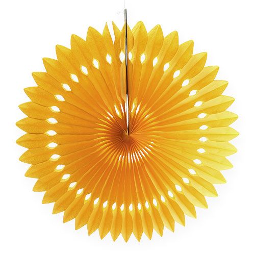 Floristik24 Suspension fleur décorative, papier alvéolé, jaune, Ø 40 cm, 4 p.