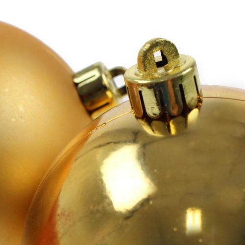 Article Boule de Noël dorée 10cm 4 pcs