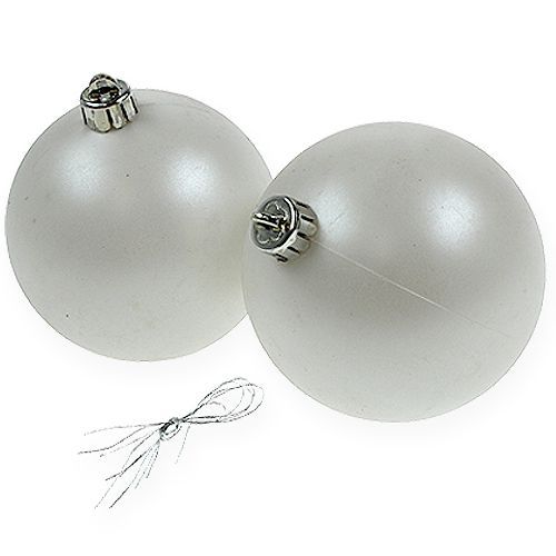 Floristik24 Boule de Noël en plastique blanc 6cm 12pcs