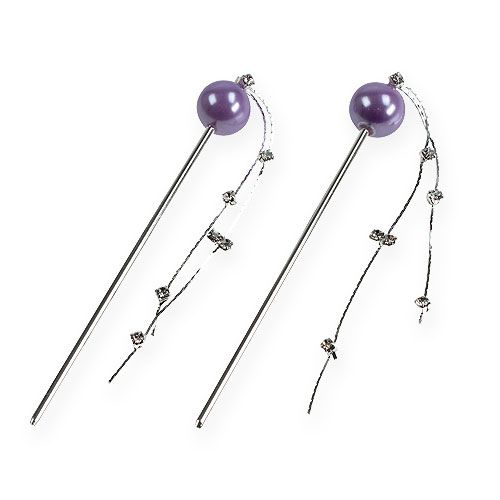Floristik24 Épingle décorative avec perle 11,5 cm 6 p.