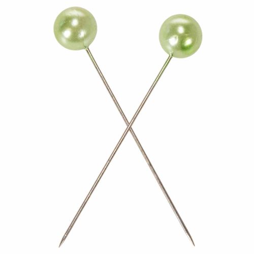 Épingles à tête perlée vert pomme Ø10mm 60mm – Lot de 50 | Floristik24.fr
