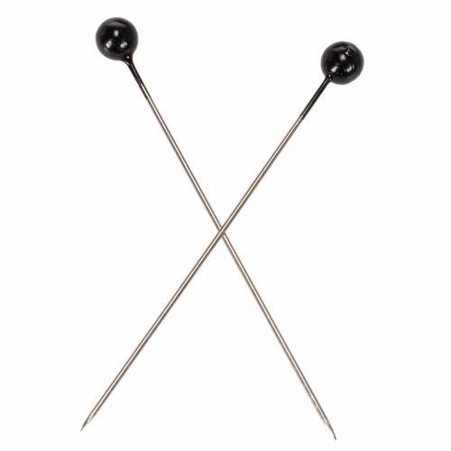 Épingles à tête perlée Ø6mm 65mm Noir, métal et plastique, boîte de 100 | Floristik24.fr