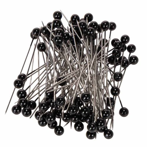 Épingles à tête perlée Ø6mm 65mm Noir, métal et plastique, boîte de 100 acheter | Floristik24.fr