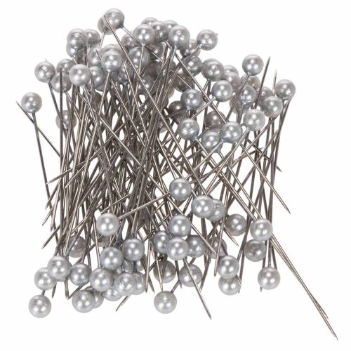 Aiguilles à tête perlée Ø6 mm x 65 mm argentées, boîte de 100 pièces