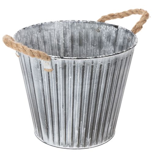 Floristik24 Pot de fleurs décoratif avec poignées, pot en métal pour plantation Ø 25,5 cm