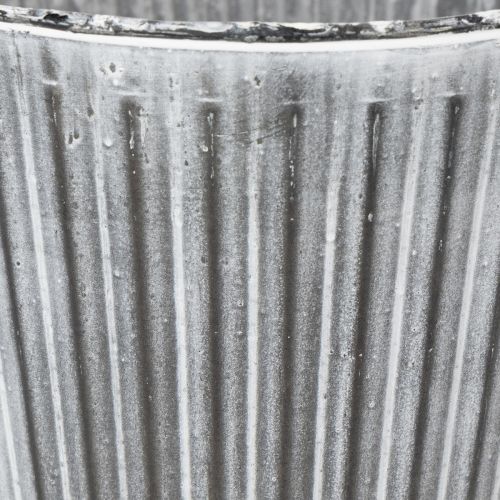 Article Pot de fleurs décoratif avec poignées, pot en métal pour plantation Ø 25,5 cm