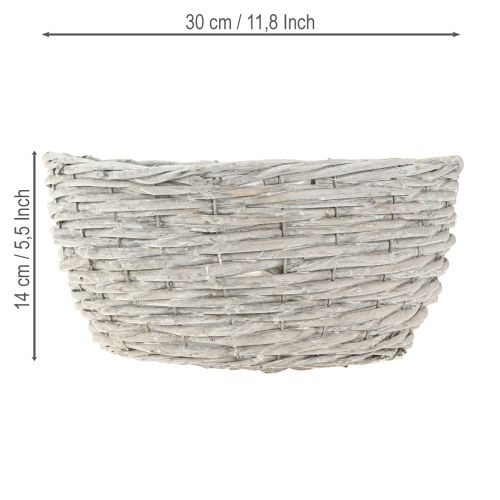 Article Panier à plantes rond en osier blanc-gris Ø30/25/20cm lot de 3