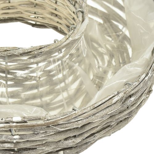 Article Bol à plantes anneau à plantes en saule blanc naturel Ø25/30cm lot de 2