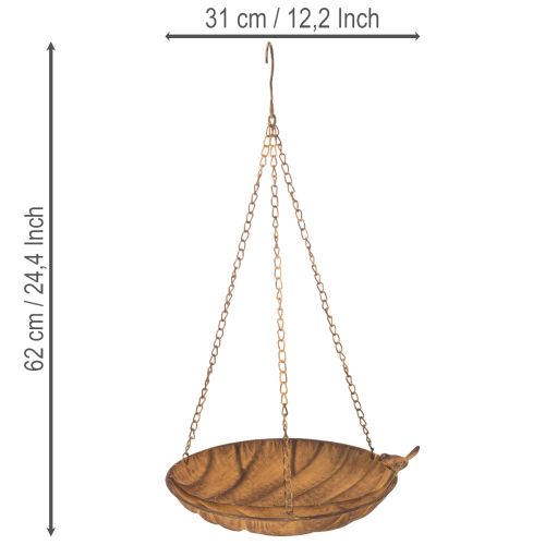 Coupe suspendue décorative, décoration de jardin, aspect rouille, Ø31cm, L62cm | Floristik24.fr