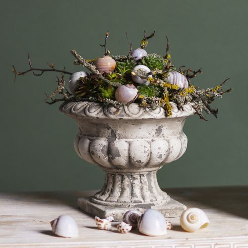 Article Bol à plantes cache-pot trophée béton antique Ø20cm H16,5cm