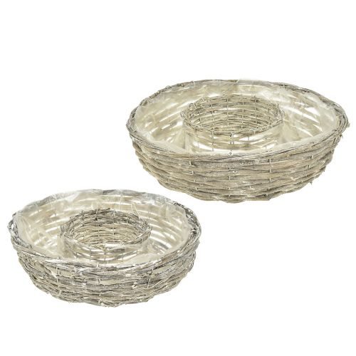 Article Bol à plantes anneau à plantes saule blanc naturel Ø35/30cm lot de 2