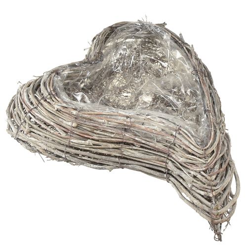 Article Bol à plantes rotin courbé blanc naturel 30x35cm 2pcs