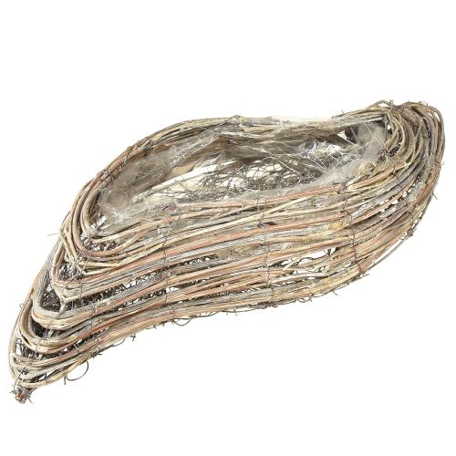 Jardinière Bac à plantes Rotin et vigne Blanchie 45×16cm