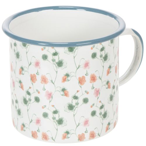 Floristik24 Pot de fleurs en émail, coupe décorative à motifs floraux, Ø11cm