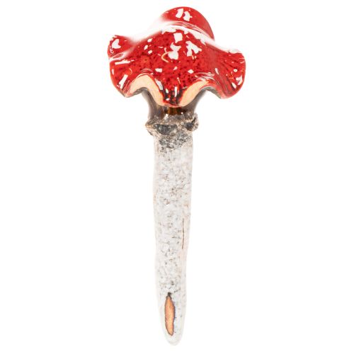 Set de 2 figurines décoratives champignon rouge fille et garçon en céramique 13 cm | Floristik24.fr