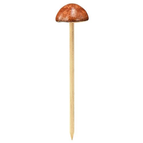 Article Champignons décoratifs sur bâton, marron 5,5 cm - décoration automnale de jardin et de salon - 6 pcs