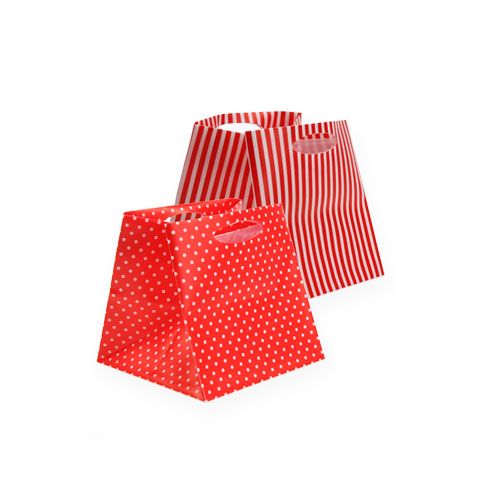 Floristik24 Sac en plastique tri rouge. 6,5 cm x 6,5 cm 12 pièces