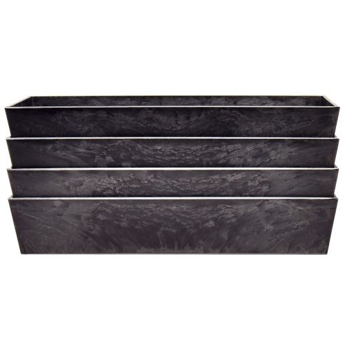Jardinière rectangle en plastique gris anthracite – 37 cm pour décoration intérieure et extérieure | Floristik24.fr