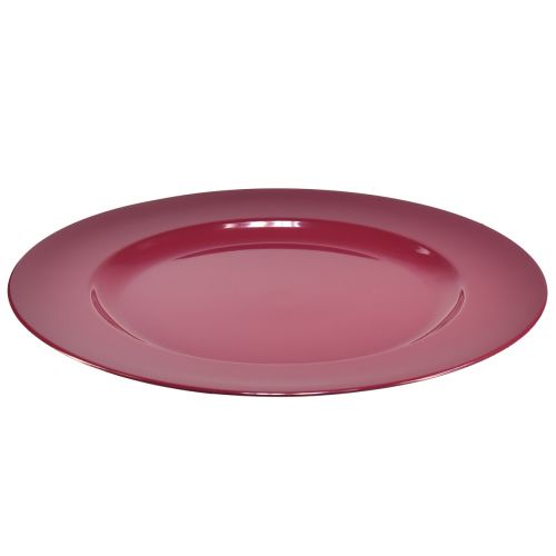 Article Assiettes polyvalentes en plastique rouge foncé – 28 cm, parfaites pour la décoration et l&#39;extérieur – 4 pièces
