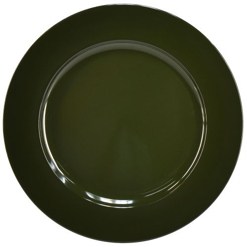 Floristik24 Assiette élégante en plastique vert foncé 28 cm 4pcs