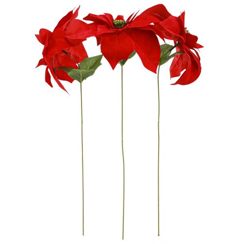 Article Magnifique étoile de Noël - Poinsettia en rouge - 46 cm 6pcs 2 bouquet