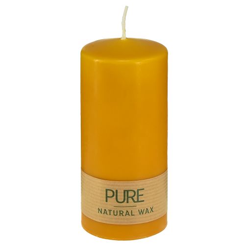 Bougie pilier PURE miel jaune bougies Wenzel 130/60mm
