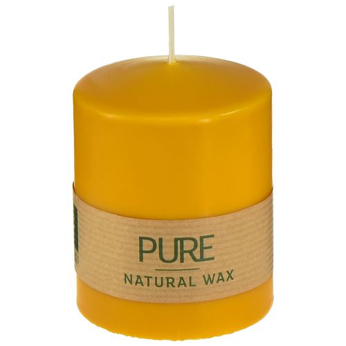 Floristik24 Bougie pilier PURE miel jaune bougies Wenzel 90×70mm