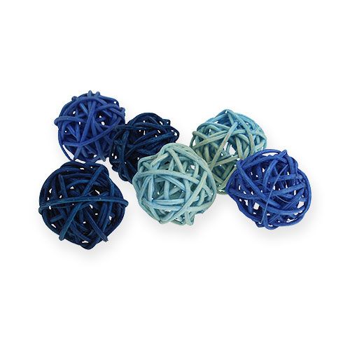 Floristik24 Boule en rotin mix de couleurs Ø2cm - 2,5cm 72 pcs