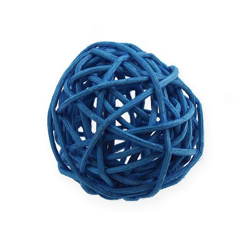 Floristik24 Boule en rotin bleu clair, bleu, bleu foncé 30pcs.