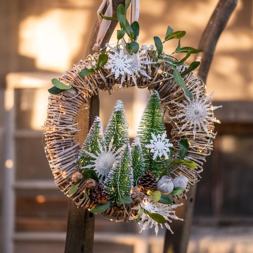 Article Couronne de vigne couronne d&#39;automne couronne de porte vignes lavées blanc Ø30cm
