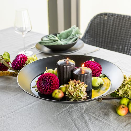 Floristik24 Bougies piliers bougie rainurée noire 70/90mm 4 pcs