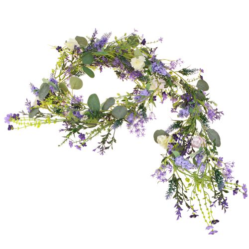 Guirlande de fleurs romantique en violet rose blanc L194cm 2pcs
