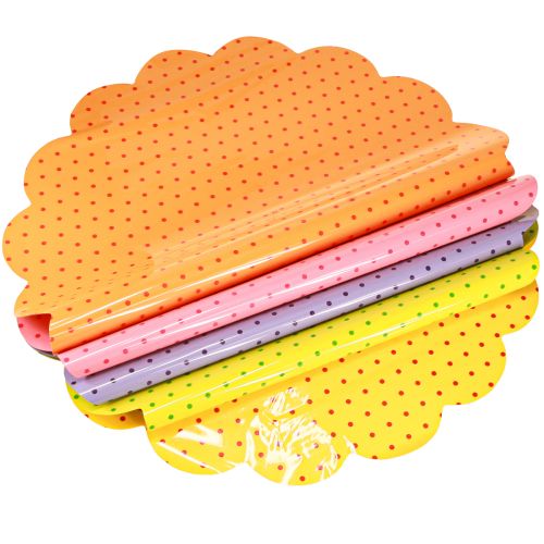 Floristik24 Manchette fleur à pois Rondella Dots Ø54cm 100 pcs