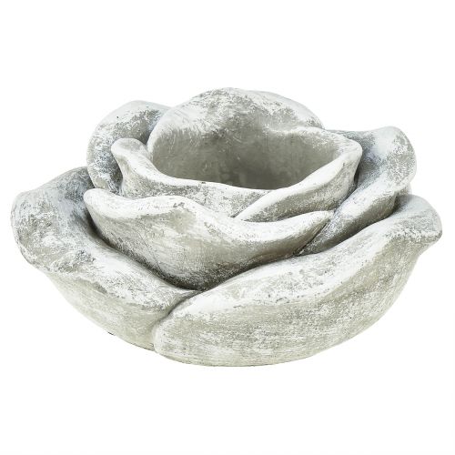 Floristik24 Décoration tombeau rose bougeoir décoration de table gris blanc Ø14cm H7cm