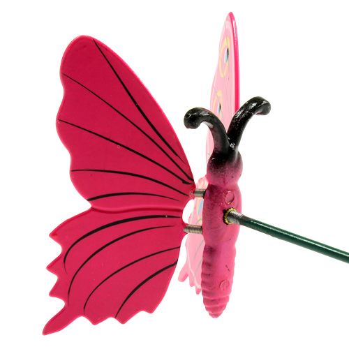 Article Papillon sur pique 8cm Rose