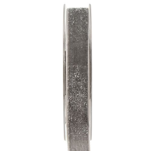 Article Ruban de velours avec ruban décoratif pailleté velours gris argent 20mm 10m
