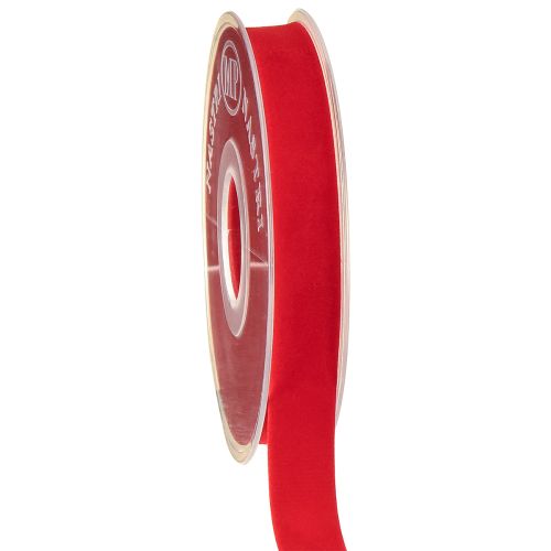Ruban de velours rouge décoratif 15 mm 7 m