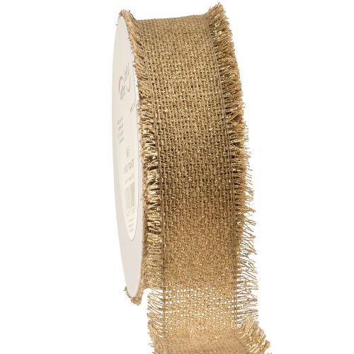 Ruban décoratif franges marron doré L40mm L15m