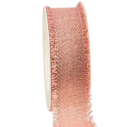 Ruban bijoux ruban décoratif ruban à franges or rose W40mm L15m