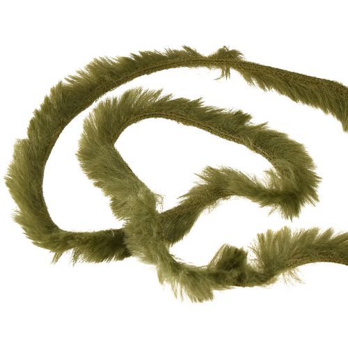 Floristik24 Cordon en fausse fourrure vert - cordon décoratif moelleux 50g 30m