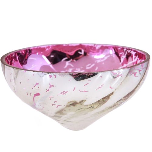 Bougeoir flottant en verre argenté violet Ø7cm 3pcs